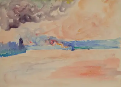 Båt på havet av Henri-Edmond Cross