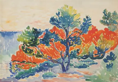 Röda klipporna vid Agay av Henri-Edmond Cross