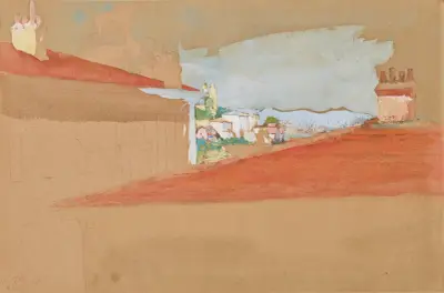 De röda taken, Èze av Henri-Edmond Cross