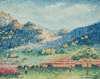 Landskap med små mauriska berg av Henri-Edmond Cross