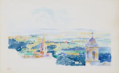 Pérouse, terrassen av Henri-Edmond Cross