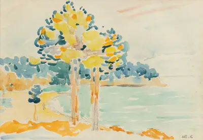 Tallar vid havet av Henri-Edmond Cross