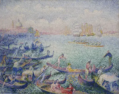 Regatta i Venedig av Henri-Edmond Cross