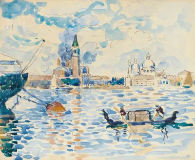 Venedig, vy från S:t Markusbassängen av Henri-Edmond Cross