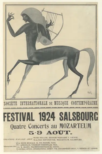 Festival 1924 Salsbourg sic. Société internationale de musique contemporaine av Edmund Dulac