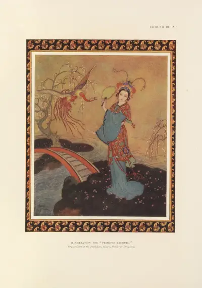 Illustration for Princess Badoura av Edmund Dulac