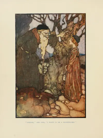 ‘Please, she said, I want to be a nightingale’ av Edmund Dulac