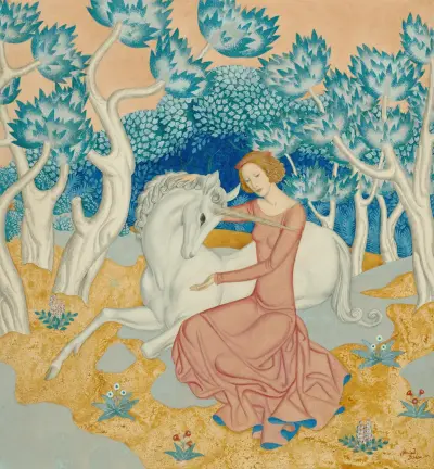 The Maid and the Unicorn av Edmund Dulac