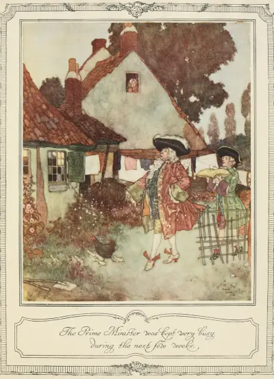 The Prime Minister was kept very busy during the next few weeks av Edmund Dulac