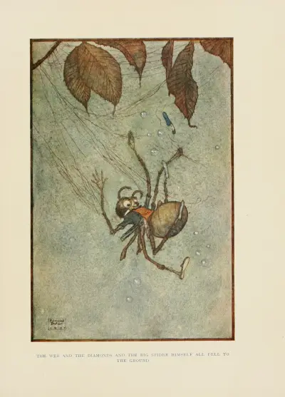 The web and the diamonds and the Big Spider himself all fell to the ground av Edmund Dulac