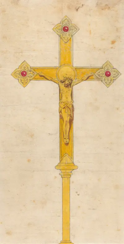 Entwurf für Jones and Willis, Metall- und Holzarbeiter sowie Hersteller von Kirchenmöbeln in Birmingham und London – Nr. 22 von George Edmund Street