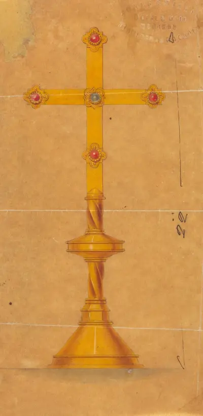 Design ausgeführt für Jones und Willis, Metall- und Holzarbeiter sowie Hersteller von Kirchenmöbeln in Birmingham und London – Nr. 26 von George Edmund Street