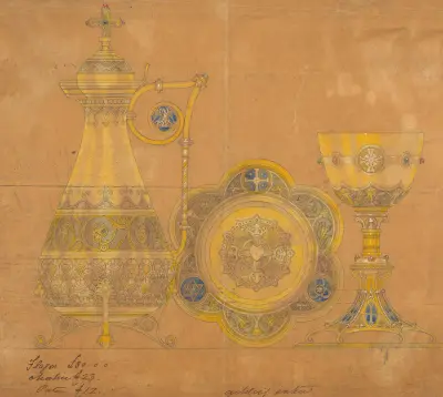 Entwurf für Jones and Willis, Metall- und Holzarbeiter sowie Hersteller von Kirchenmobiliar in Birmingham und London – Nr. 3 von George Edmund Street