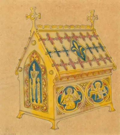 Entwurf für Jones and Willis, Metall- und Holzarbeiter sowie Hersteller von Kirchenmöbeln in Birmingham und London – Nr. 6 von George Edmund Street