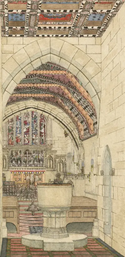 Entwurf für die polychrome Ausschmückung einer Kirche – Nr. 2 von George Edmund Street