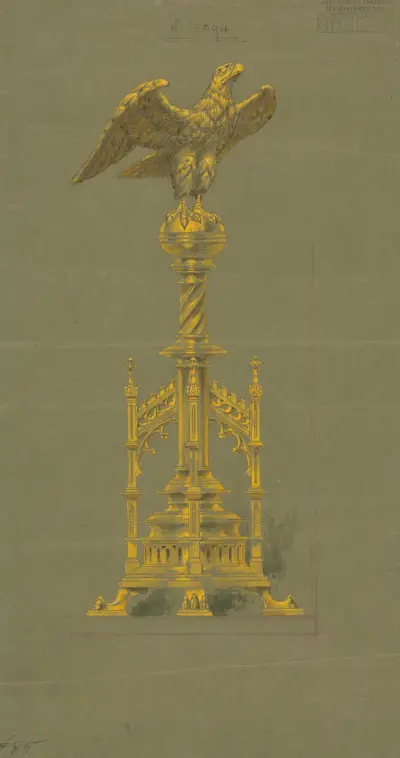 Designs executed for Jones and Willis, metal and wood-workers and church furniture manufacturers of Birmingham and London av George Edmund Street