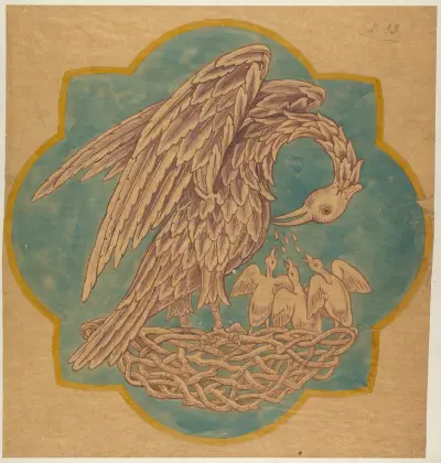 Drawing for Cope Decoration or Painted Wall av George Edmund Street