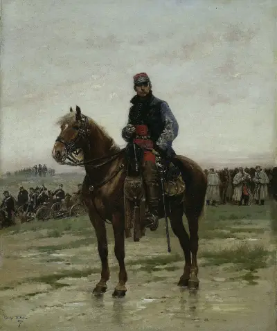 Ein berittener Offizier von Jean-Baptiste Édouard Detaille