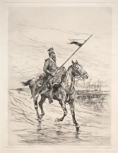 An Uhlan av Jean-Baptiste Édouard Detaille