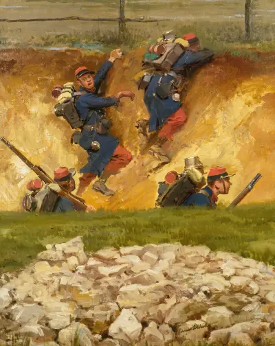 Dans Un Ravin. Lignards – nr 1 av Jean-Baptiste Édouard Detaille