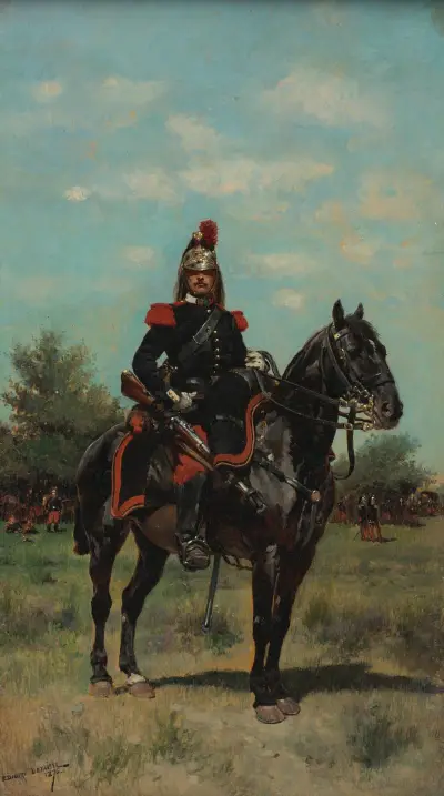 Mounted Dragoon Officer av Jean-Baptiste Édouard Detaille