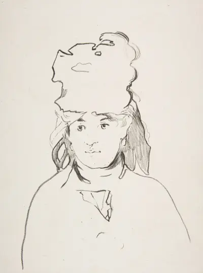 Berthe Morisot (in silhouette), 1872 – nr 2 av Édouard Manet