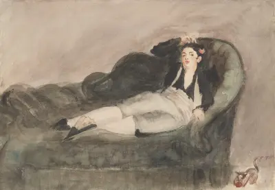 Copy of Reclining Young Woman in Spanish Costume av Édouard Manet