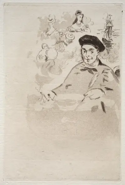 Frontispiece for an edition of Les Ballades by Theodore de Banville av Édouard Manet