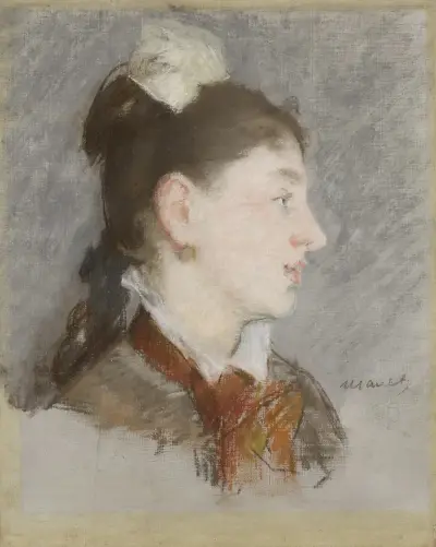 Jeune fille au col cassé, de profil av Édouard Manet