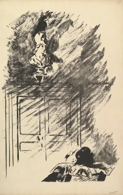 Perched upon a Bust of Pallas. Illustration to The Raven by Edgar Allan Poe av Édouard Manet