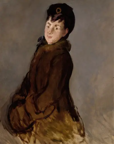 Portrait of Isabelle Lemonnier with a Muff av Édouard Manet
