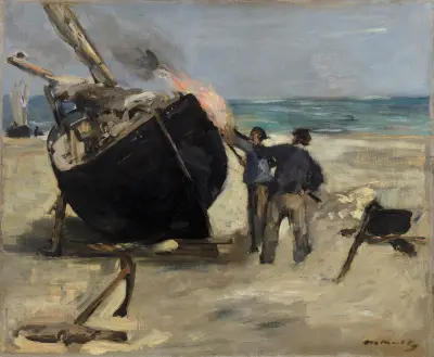 Tarring the Boat (Le Bateau goudronné) av Édouard Manet