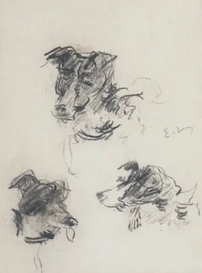 Têtes de chiens av Édouard Manet