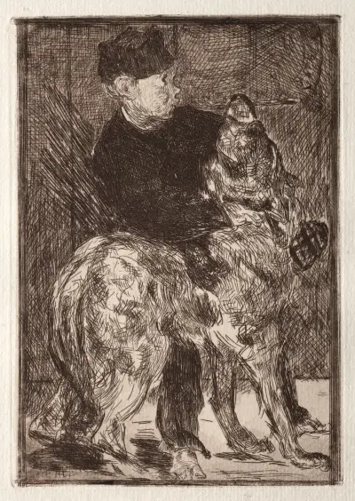 The Boy with a Dog av Édouard Manet