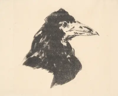 The Raven (Le corbeau); Design for the cover av Édouard Manet