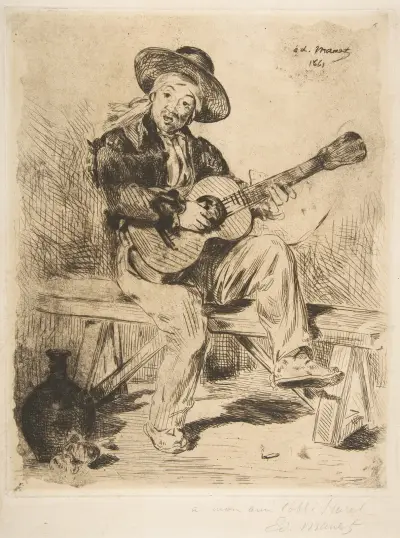 The Spanish Singer (Le Guitarrero), 1861 av Édouard Manet