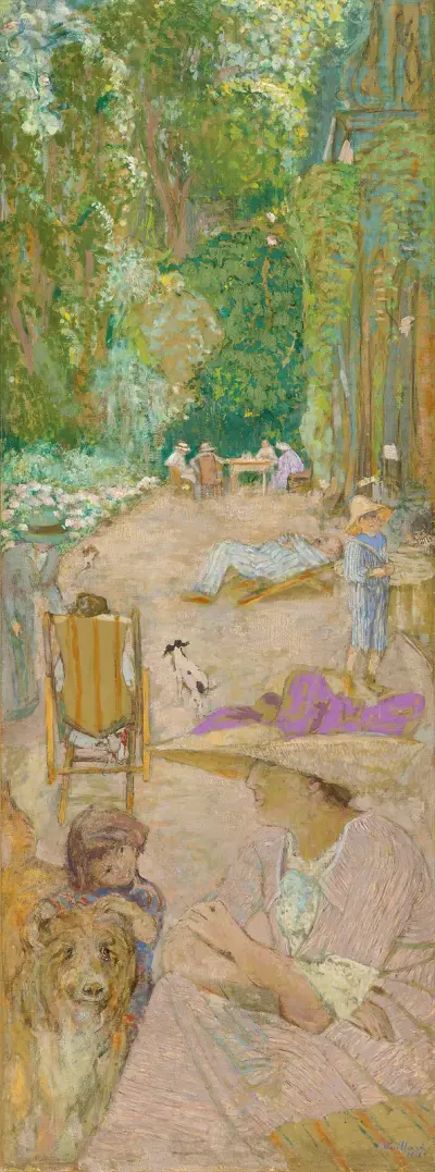 Aux Pavillons À Cricqueboeuf. Devant La Maison av Édouard Vuillard