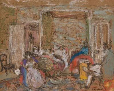 Chambre à Amfréville, Madame Hessel souffrante av Édouard Vuillard
