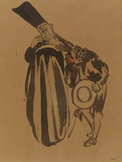 Coquelin cadet dans le rôle de Figaro dans Le Barbier de Séville av Édouard Vuillard