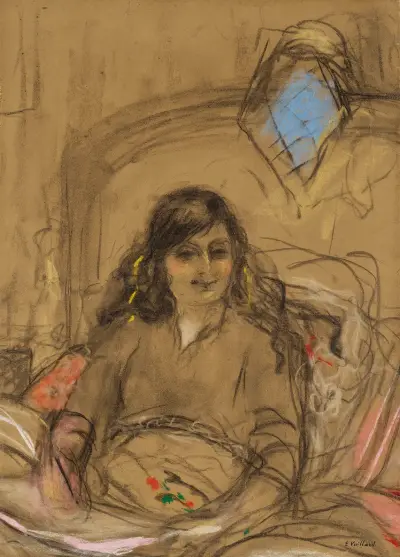 Etude pour Le portrait de la Comtesse Anna de Noailles av Édouard Vuillard