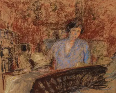 Étude pour le portrait de Madame Lucien Sauphar av Édouard Vuillard