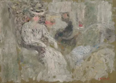 Femme en blanc assise av Édouard Vuillard