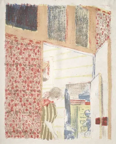 Interior with Pink Wallpaper III av Édouard Vuillard