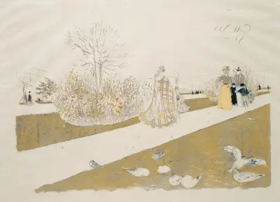 Le Jardin Des Tuileries Ii av Édouard Vuillard