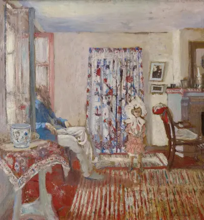 Le peintre Ker-Xavier Roussel et sa fille (The Painter Ker-Xavier Roussel and His Daughter) av Édouard Vuillard