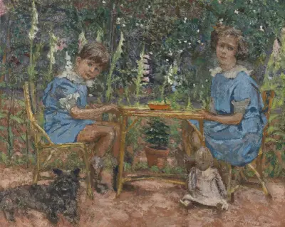 Les Enfants Bassiano av Édouard Vuillard