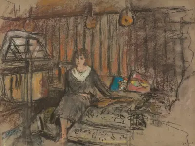 Madame Fried Rêveuse (Étude) av Édouard Vuillard