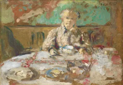 Madame Vuillard At The Dinner Table av Édouard Vuillard