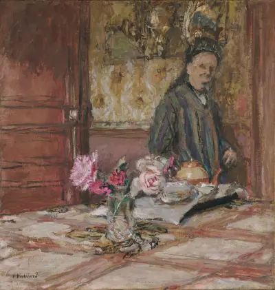 Madame Vuillard en bonnet à la Closerie des Genêts av Édouard Vuillard