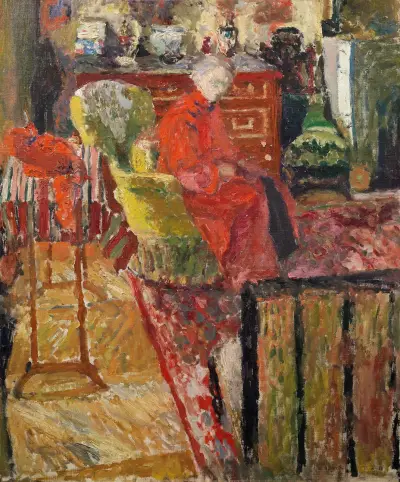 Madame Vuillard en peignoir rouge av Édouard Vuillard